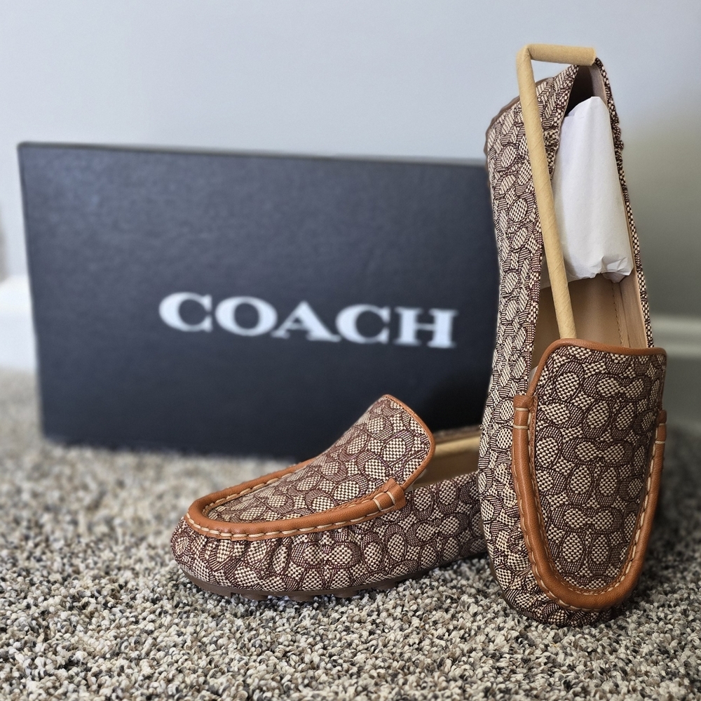 COACH Ronnie Signature Jacquard and Leather Loafers